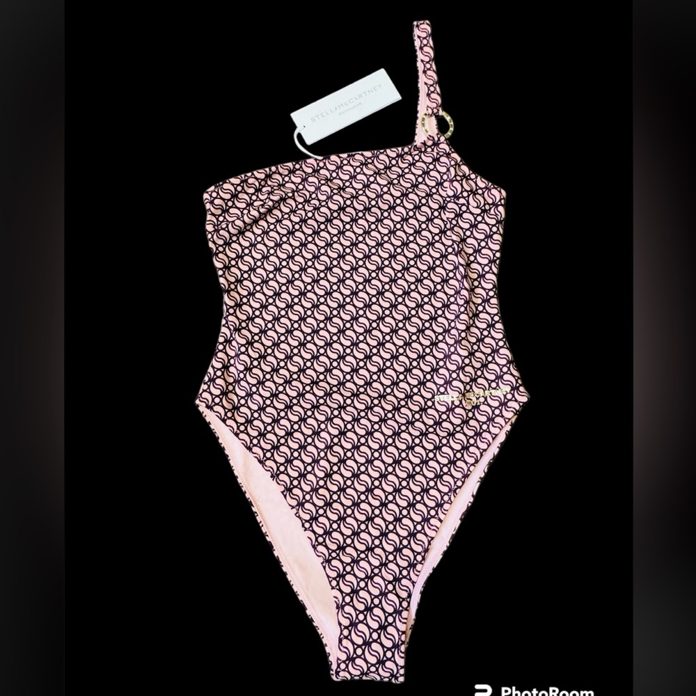 Stella McCartney**Pink Burgundy One-Shoulder Swim***Small $425